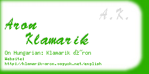 aron klamarik business card